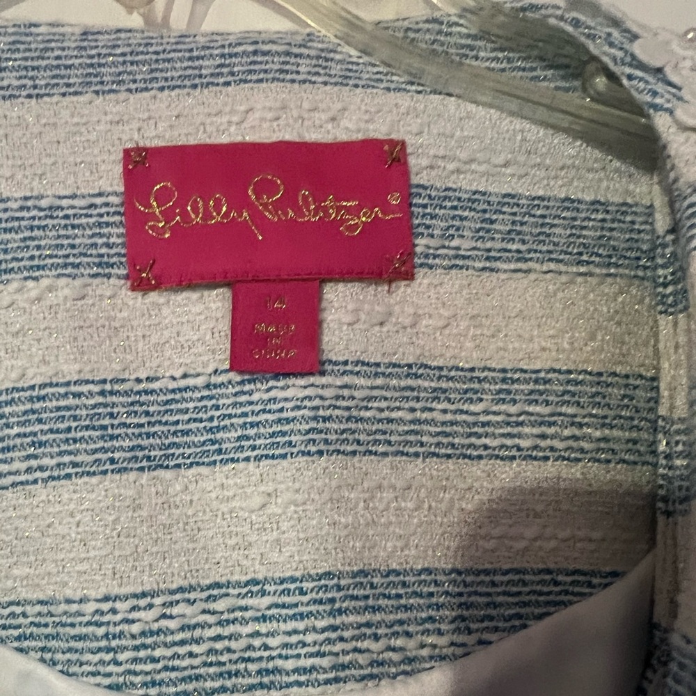 Lilly Pulitzer Nelle Jacket and Nienie Blue White Stripe Dress NWT Size 14 - Picture 10 of 12